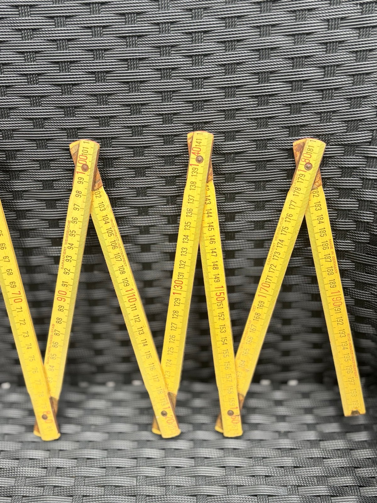 Houten duimstok - 2 meter, Doe-het-zelf en Verbouw, Gereedschap | Handgereedschap, Ophalen of Verzenden, Gebruikt, Rolmaat/meetlint
