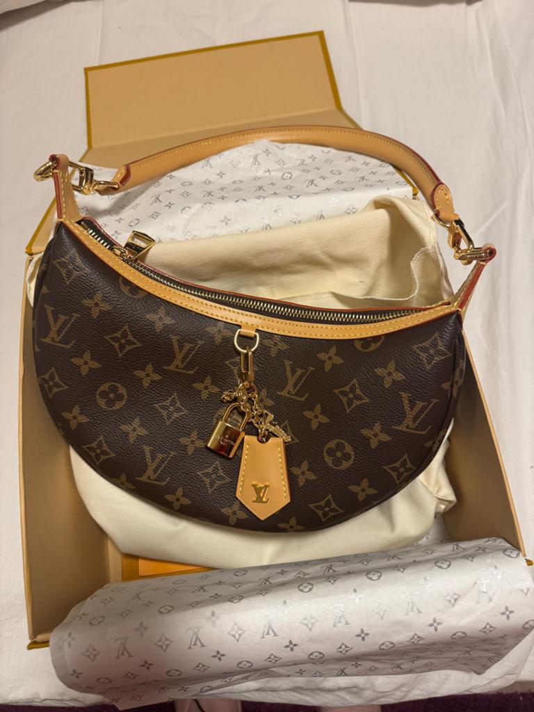 Louis Vuitton Croissant MM Monogram Schoudertas, Ophalen of Verzenden, Zo goed als nieuw, Bruin, Schoudertasje