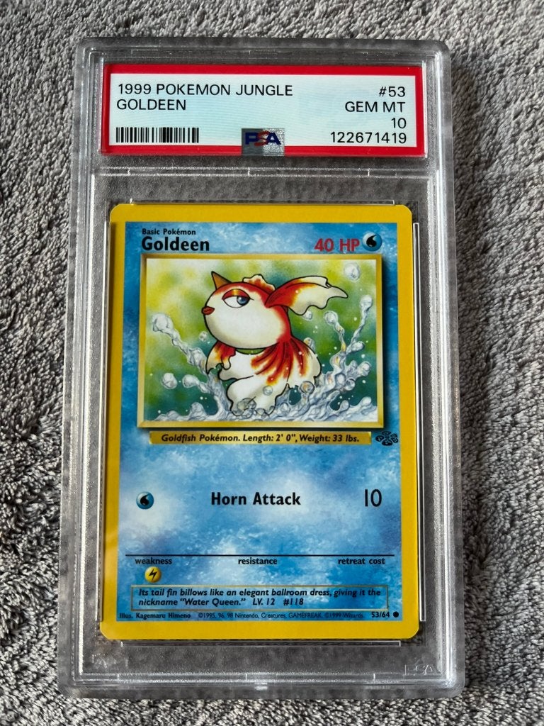 PSA 10 Pokemon 1999 JUNGLE GOLDEEN 53, Ophalen of Verzenden, Nieuw, Losse kaart