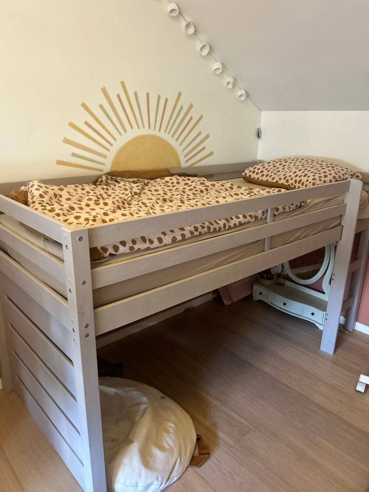 Hoogslaper kinderbed hout halfhoogslaper als Ikea Leenbakker, Gebruikt, 90 cm, Eenpersoons, Minder dan 160 cm