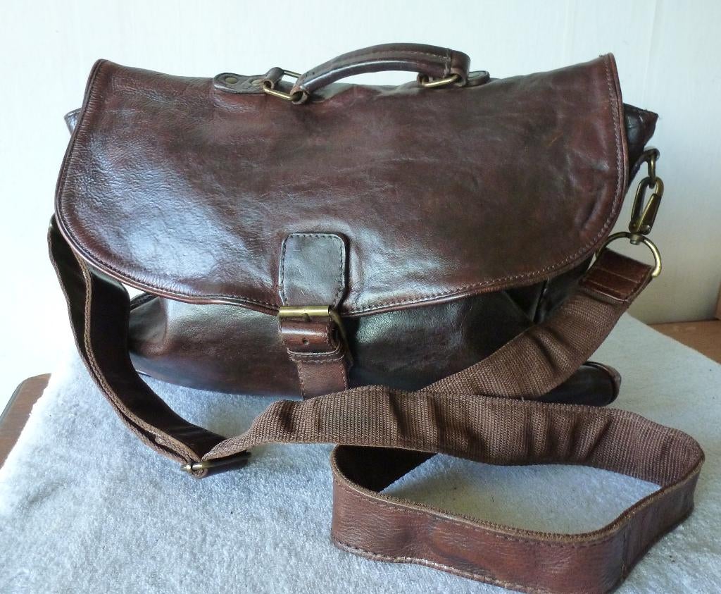Vanguard, een mooie bruin leren heren hand-, schoudertas., Overige merken, Bruin, Verzenden, Zo goed als nieuw