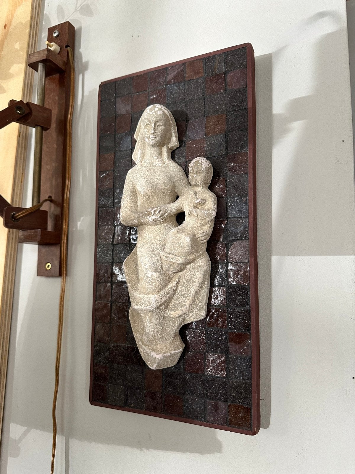 Antiek, brocante, vintage wanddecoratie Maria, Ophalen of Verzenden