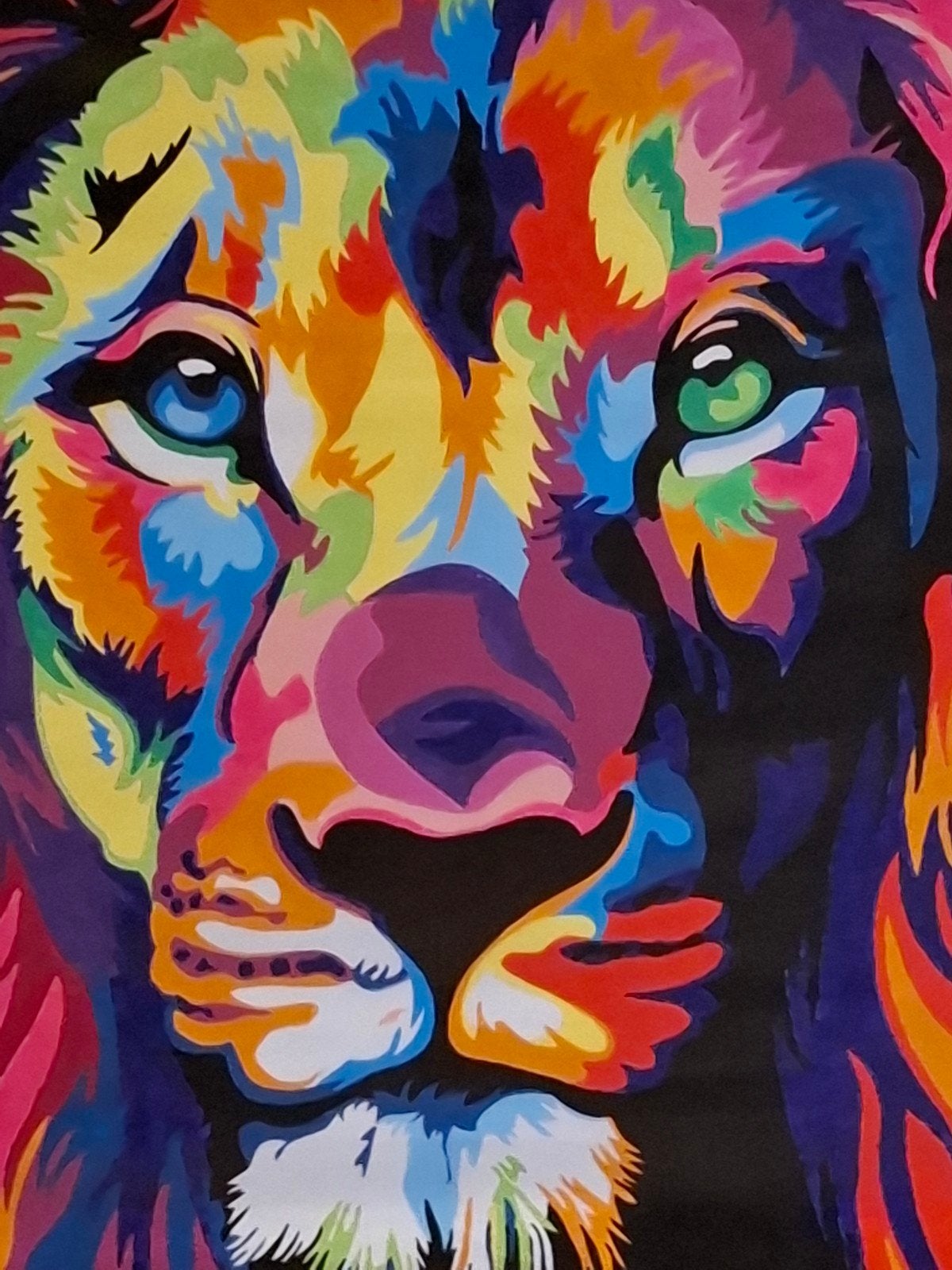 Kleurrijk Leeuwen Canvas Schilderij - Pop Art Stijl, Ophalen