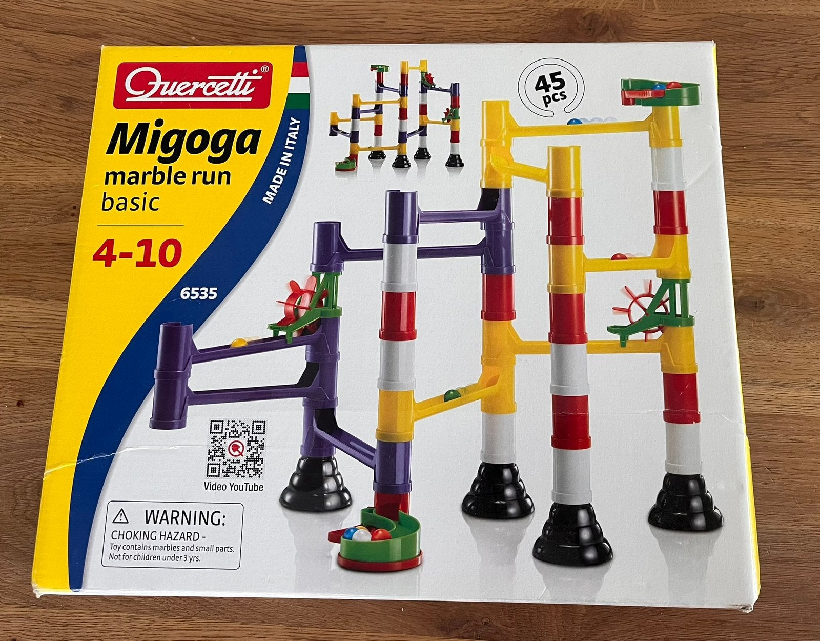 Quercetti Migoga knikkerbaan basisset 45 stuks, Verzenden, Zo goed als nieuw, Bouwen