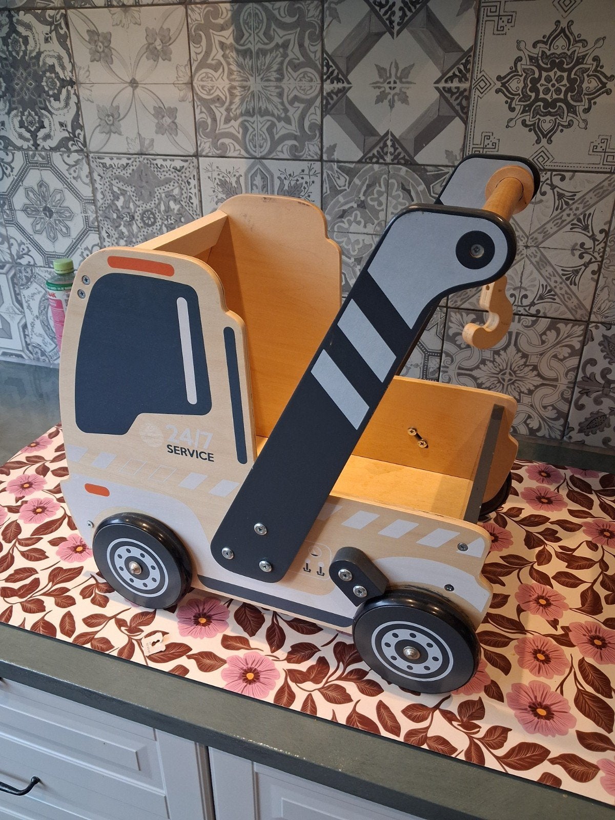 Houten loopwagen takelwagen 24/7 service, Ophalen of Verzenden, Zo goed als nieuw