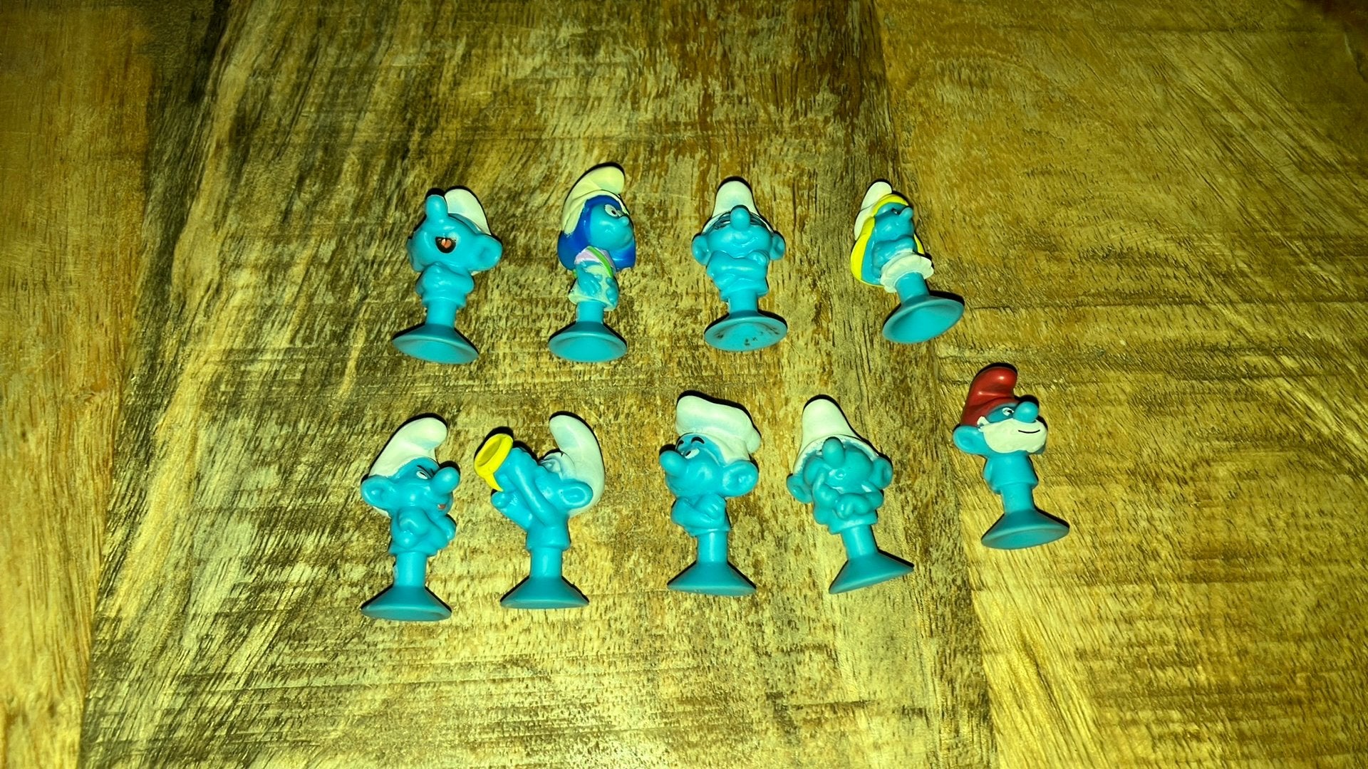 Smurfen Peyo zuignap (9 verschillende soorten), Ophalen of Verzenden, Zo goed als nieuw, Verschillende Smurfen