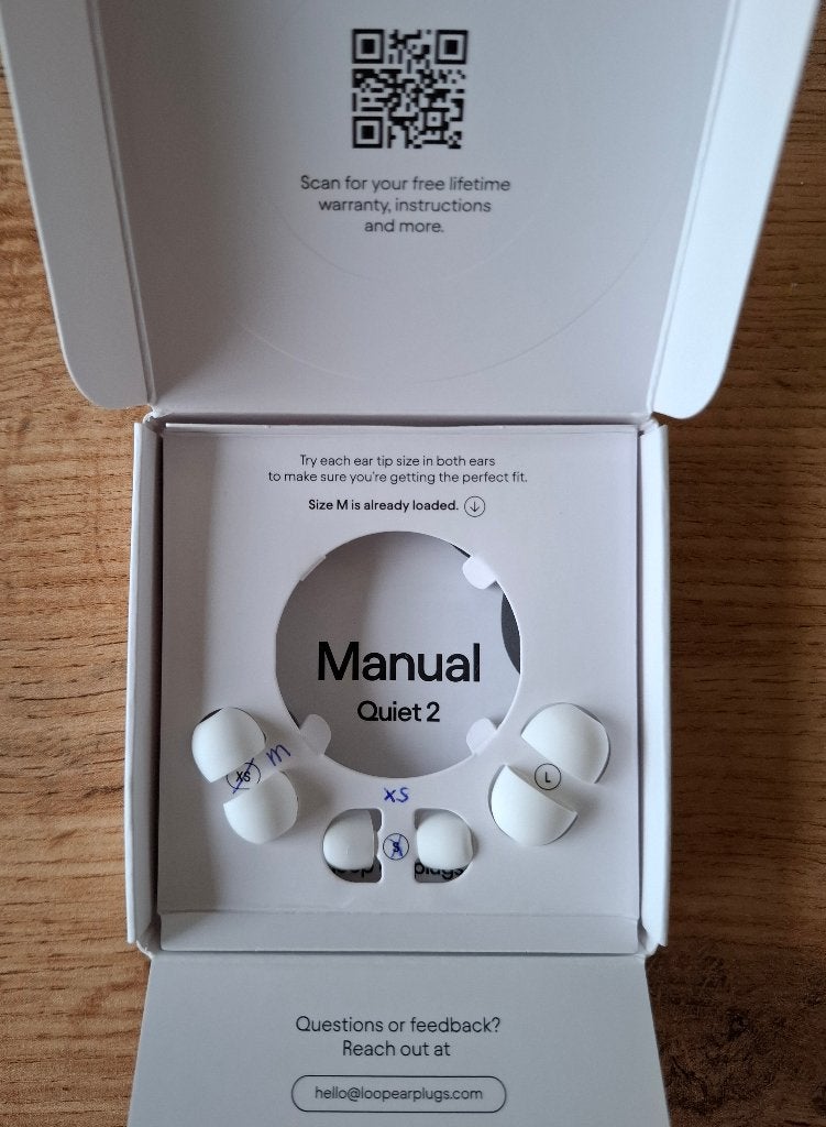 Loop oordopjes wit Quiet 2, Ophalen, Nieuw, Wit, In gehoorgang (in-ear)