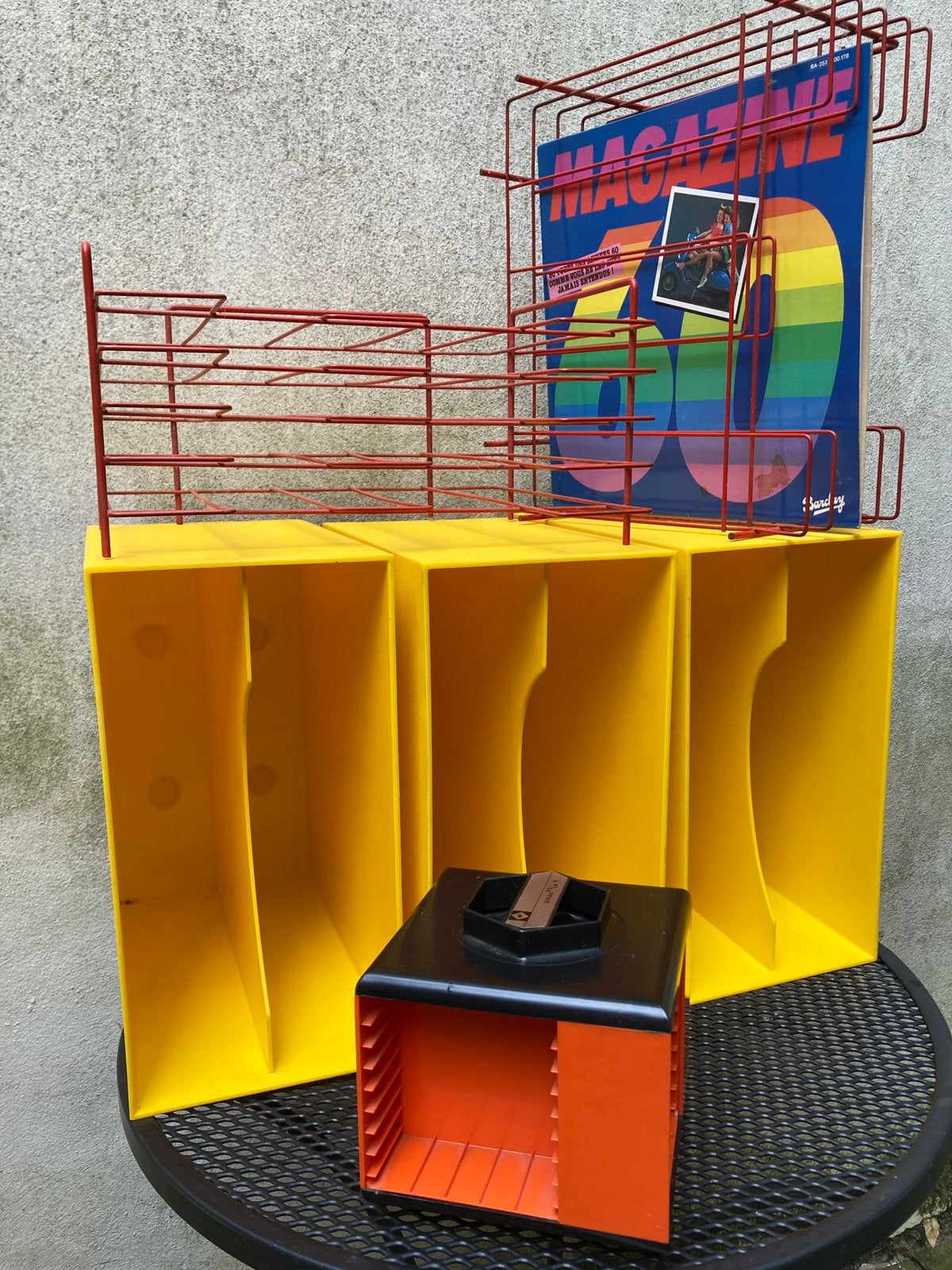 Vintage Elpee houders en Girandola cassette carrousel, Verzamelen, Retro, Ophalen, Audio en Video