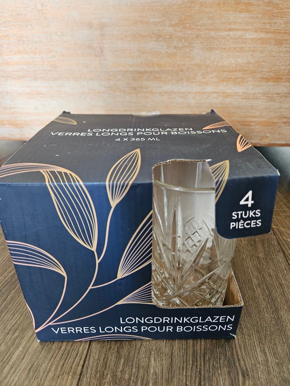 Set van 4 longdrinkglazen - Nieuw in doos, Overige typen, Ophalen, Nieuw, Glas