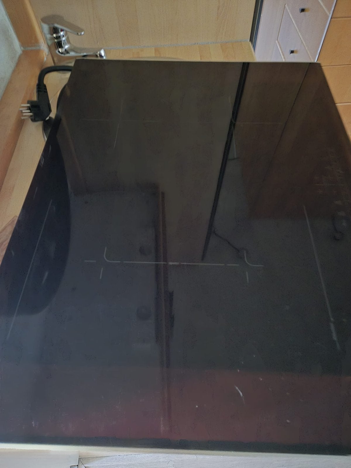 Inductie kookplaat Bosch 70 cm Zwart. Inbouw, Ophalen, Zo goed als nieuw, Zwart