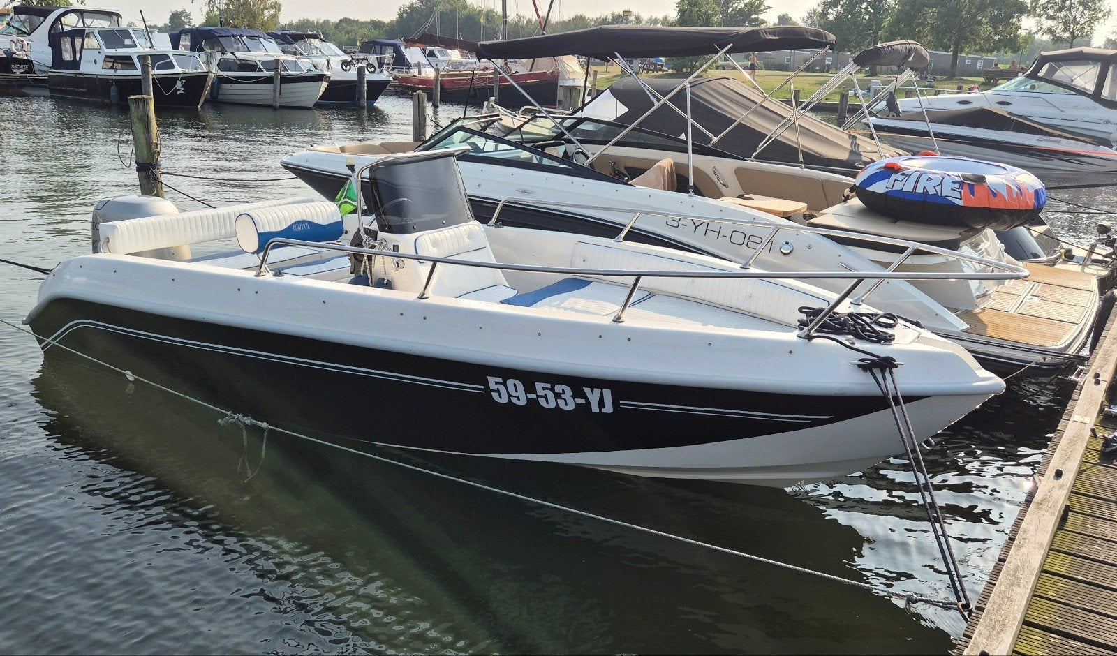 Super boot met 75pk honda motor & geremde kalf trailer., Watersport en Boten, Overige merken, Gebruikt, Buitenboordmotor, 5 m