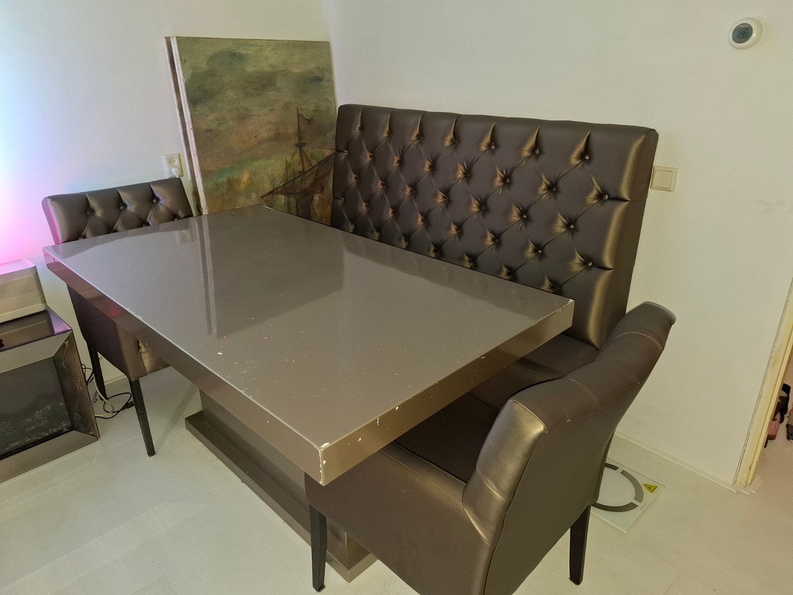 Eettafel met bank en stoelen - Zo goed als nieuw, Zo goed als nieuw, 150 tot 200 cm, Rechthoekig, 50 tot 100 cm