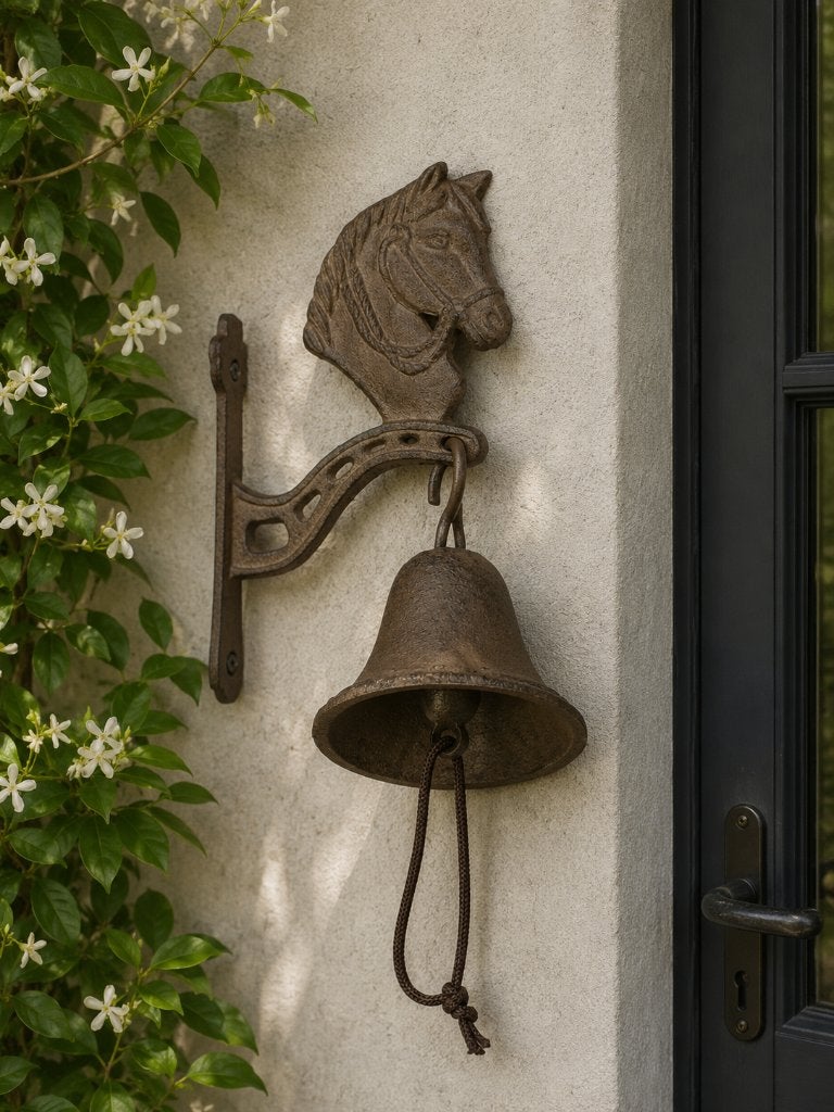 DEURBEL / PAARDENHOOFD / PAARD / GIETIJZER, Tuin en Terras, Huis en tuin decoratie Marie, Nieuw, Info@huisentuindecoratiemarie.nl