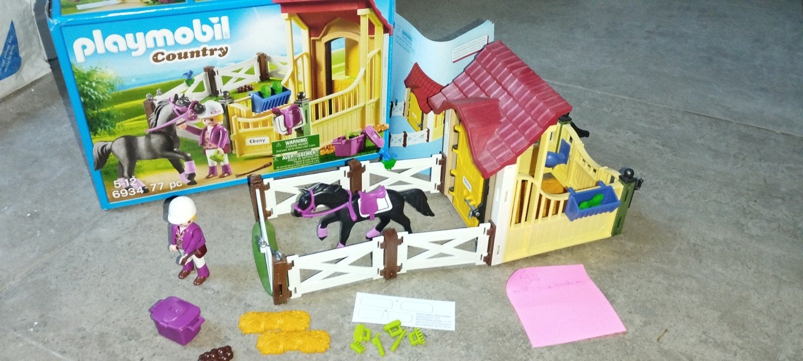 Playmobil 6934 Country Paardenstal met Paard en Ruiter, Complete set, Ophalen of Verzenden, Zo goed als nieuw, Country