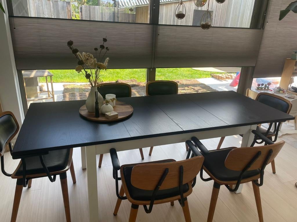 Uitschuifbare eettafel, Huis en Inrichting, Tafels | Eettafels, Ophalen of Verzenden, Gebruikt, Rechthoekig, 50 tot 100 cm