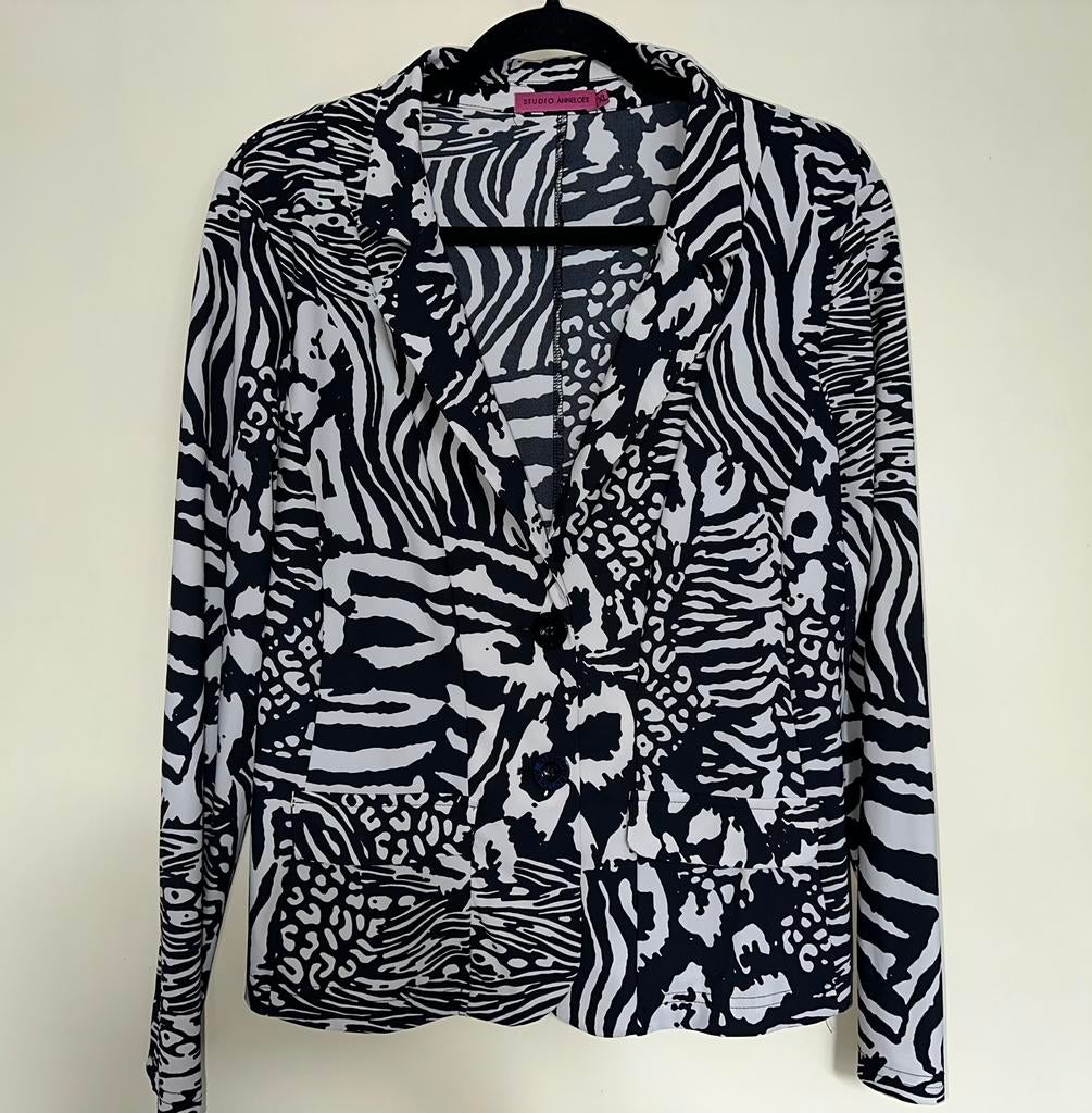 Studio Anneloes animal print jasje colbert blazer mt L, Kleding | Dames, Jasjes, Kostuums en Pakken, Zo goed als nieuw, Jasje