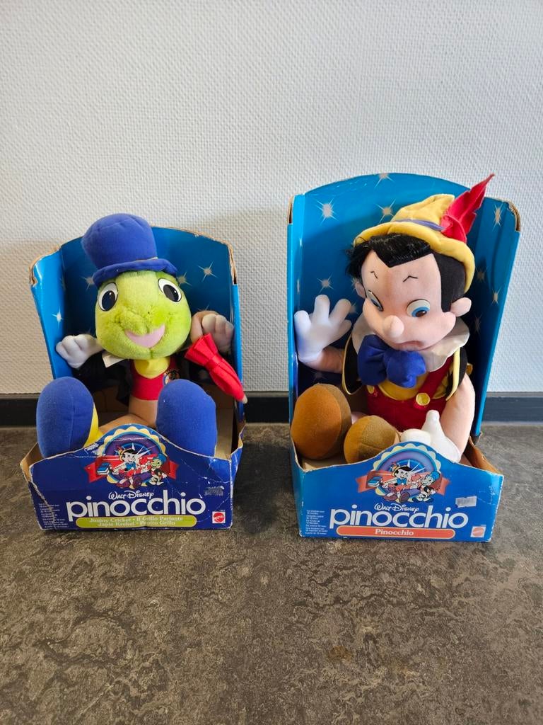 Disney Pinokkio en Japie Krekel knuffels, Ophalen of Verzenden, Zo goed als nieuw, Overige typen
