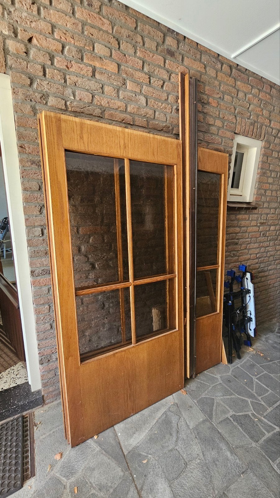 Schuifdeur met glas, inclusief dorpel en geleiderail, Ophalen, Binnendeur, Glas, Schuifdeur