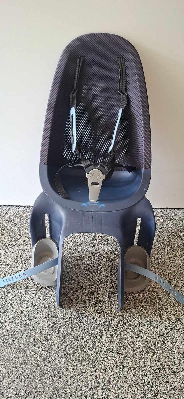 Fietsstoeltje voor kinderen, donkerblauw, Fietsen en Brommers, Fietsaccessoires | Fietsstoeltjes, Ophalen, Gebruikt, Voetsteuntjes