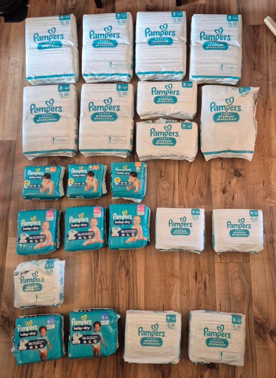 Grote partij Pampers luiers maat 3, 4 & 5 – 900 stuks, Ophalen, Nieuw