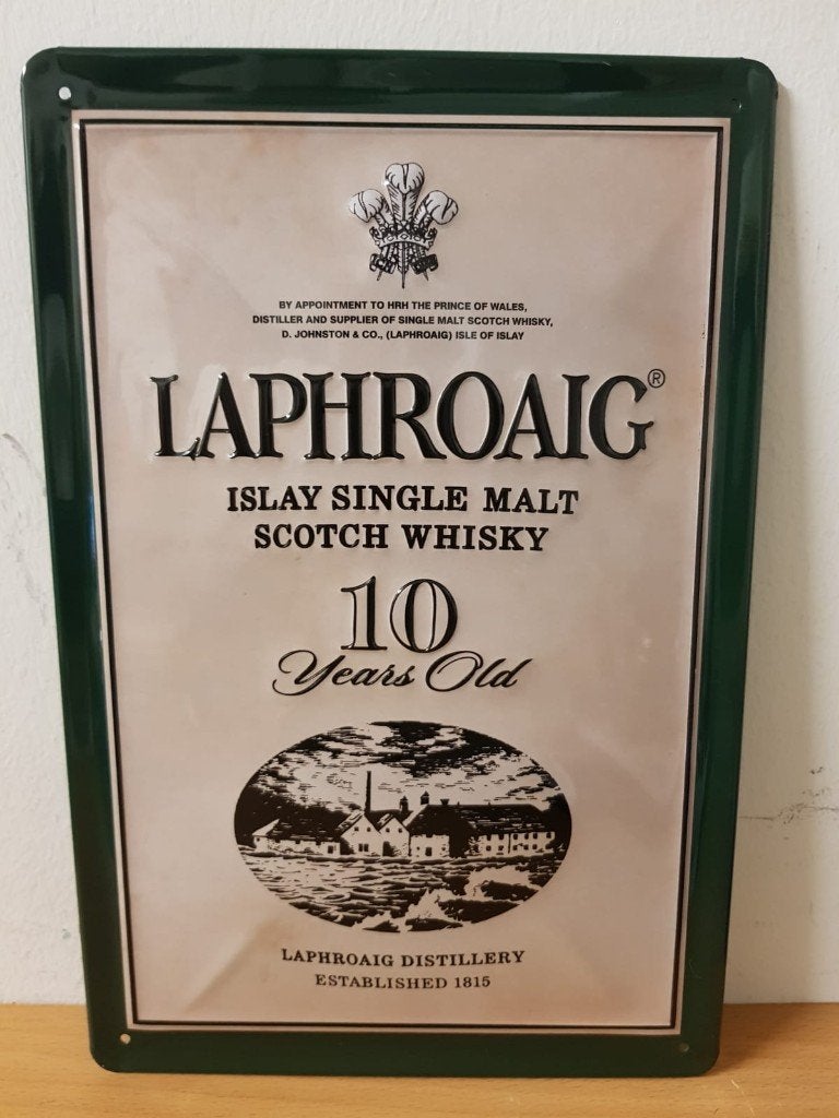 Laphroaig Scotch whisky relief reclamebord van metaal deco, Reclamebord, Info@deconoord.nl, Deco Noord, Nieuw