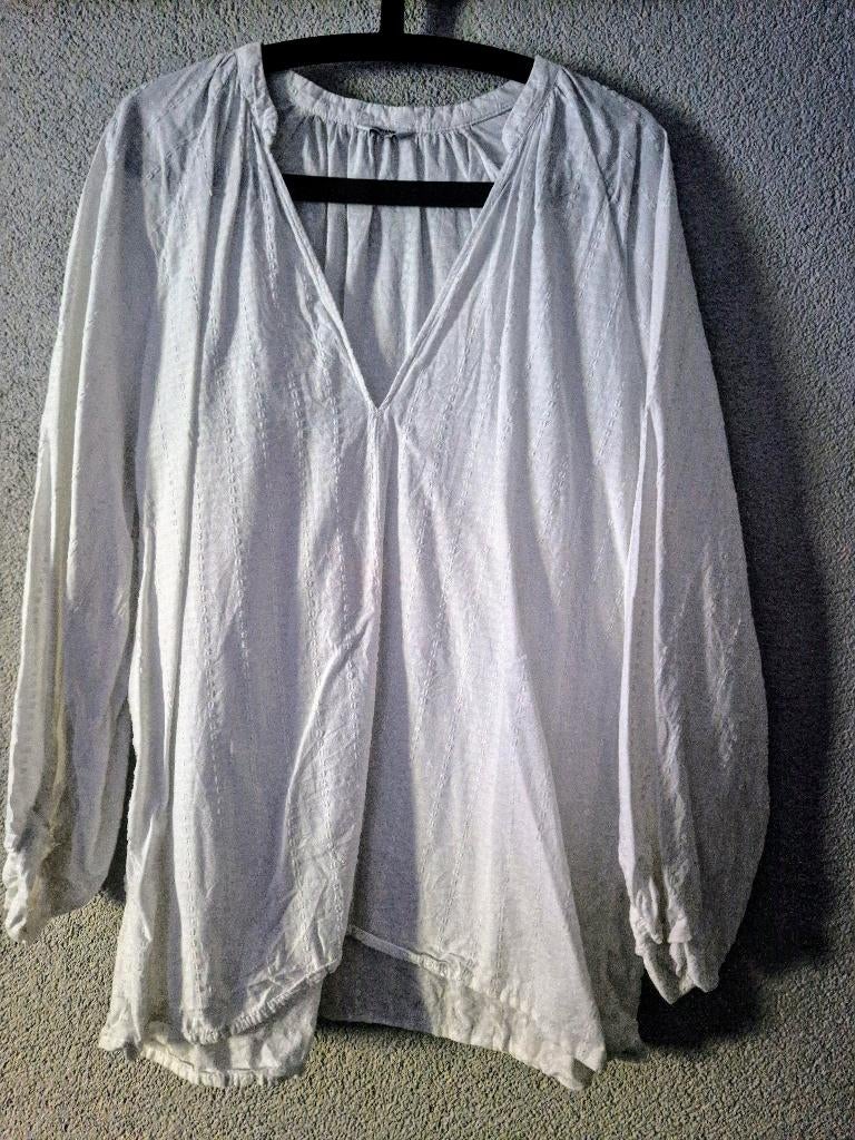Penn&ink Top/blouse wit reliëf Maat 42, Penn & Ink, Verzenden, Wit, Maat 42/44 (L)