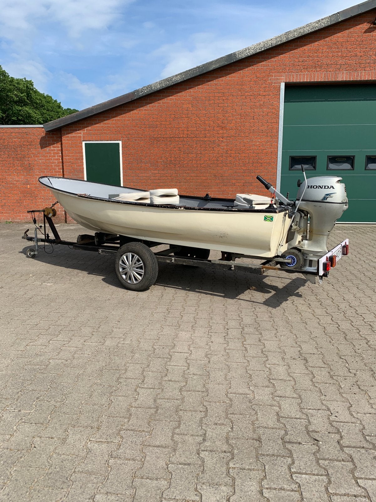 Visboot / sloep met 8 pk Honda buitenboordmotor, Ophalen, Gebruikt, Complete set