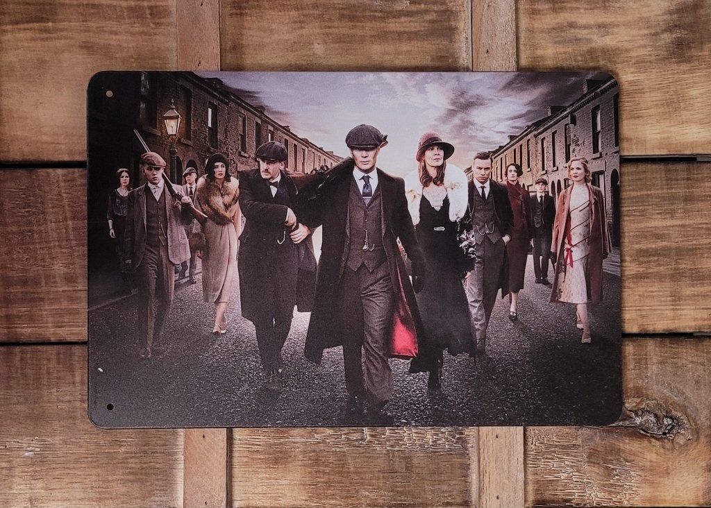 Peaky Blinders Familie in straat reclamebord van metaal deco, Info@deconoord.nl, Deco Noord, Poster, Nieuw