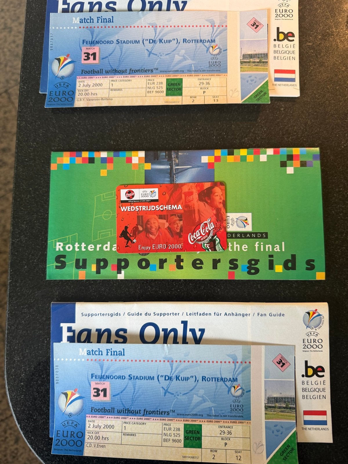 Tickets Finale De Kuip EURO2000 2 juli 2000, Twee personen, Juli