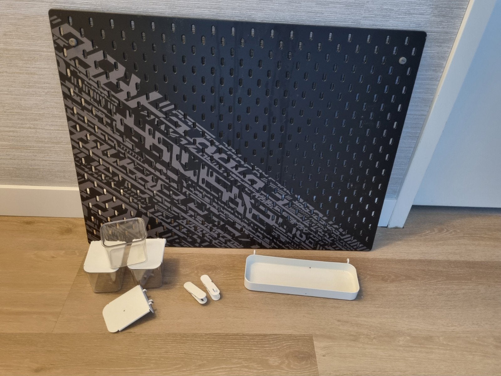 IKEA Skadis prikbord met accessoires - zwart en wit, Ophalen, Gebruikt, Prikbord