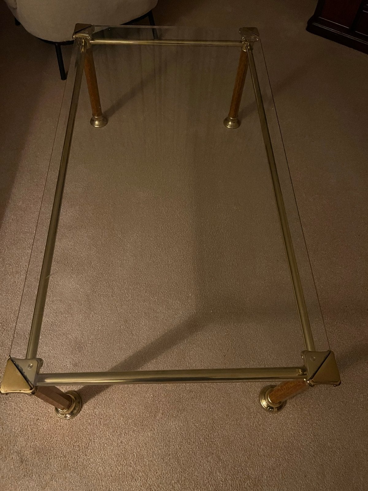 Glazen salontafel met los onderstel - 130x70x50 cm, Huis en Inrichting, Ophalen, Gebruikt, 100 tot 150 cm, 50 tot 100 cm