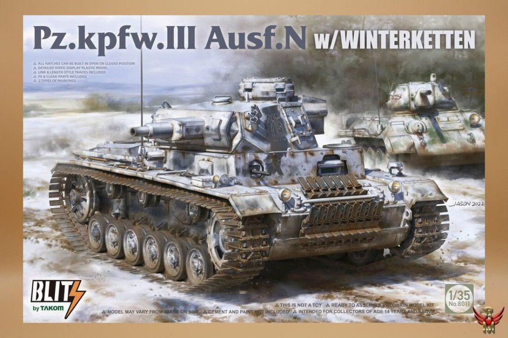 ROWASP OUTLET | Takom 1/35 8011 Pz.Kpfw. III Ausf. N Winter, Overige merken, Tank, Takom, 1:32 tot 1:50