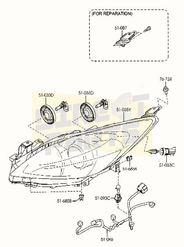 Mazda 3 BL (2/09-10/13) 1734012951 RESTPARTIJ!, -, Voor, -, Nieuw
