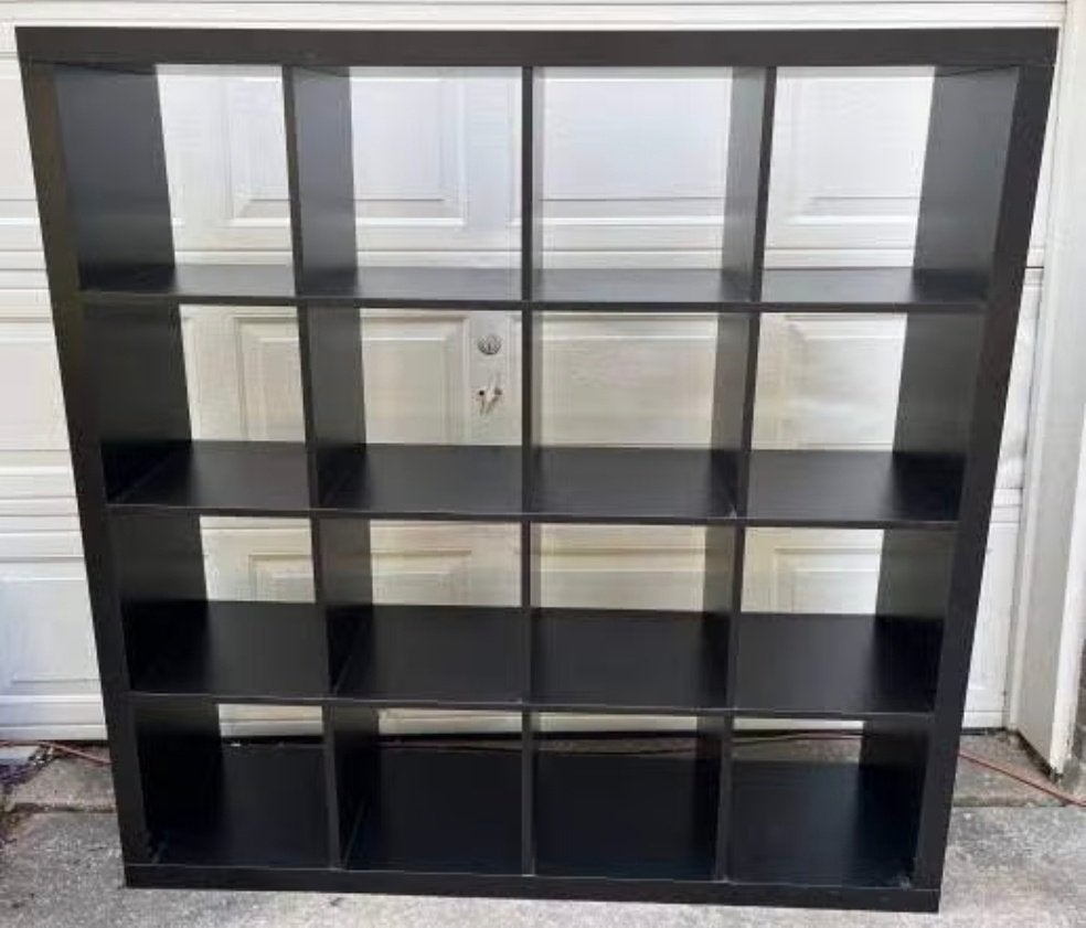 16 vaks kallax open kast vakkenkast 4x4 zwart, Ophalen, 100 tot 150 cm, 5 laden of meer, 100 tot 150 cm