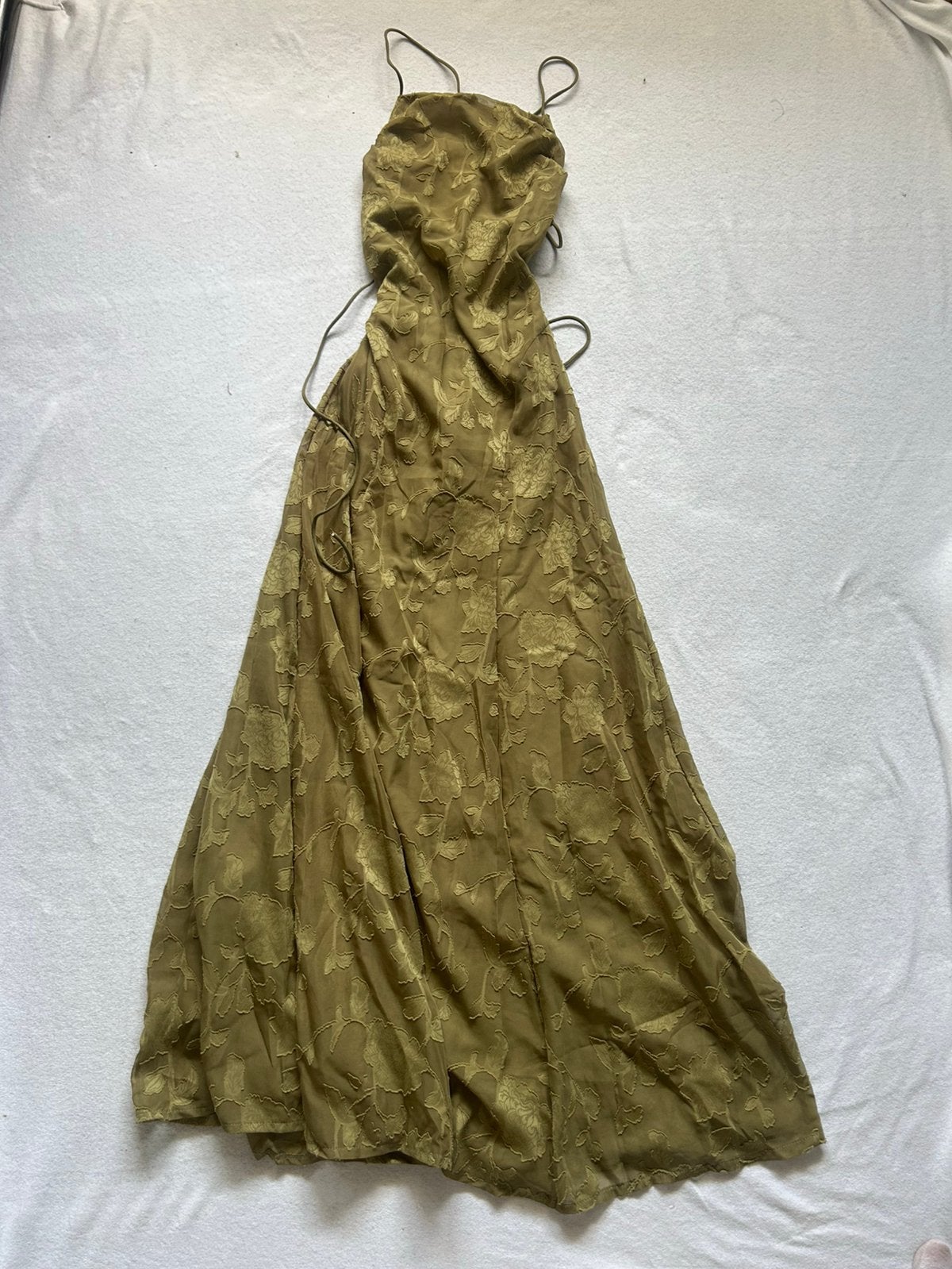 Groene galajurk promdress, Kleding | Dames, Jurken, Ophalen of Verzenden, Zo goed als nieuw, Groen, Onder de knie