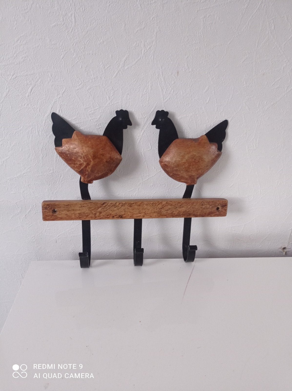 Vintage houten en metalen muurhaak kip
27 x 23, Ophalen of Verzenden