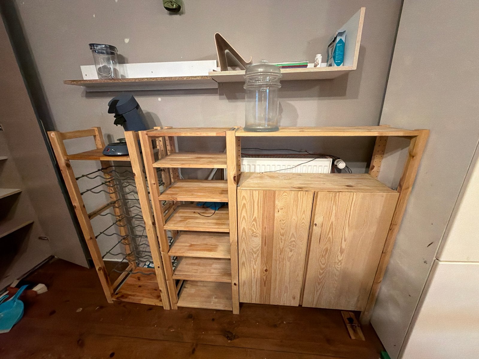 Houten wijnrek en opbergkast, Huis en Inrichting, Ophalen of Verzenden, Gebruikt