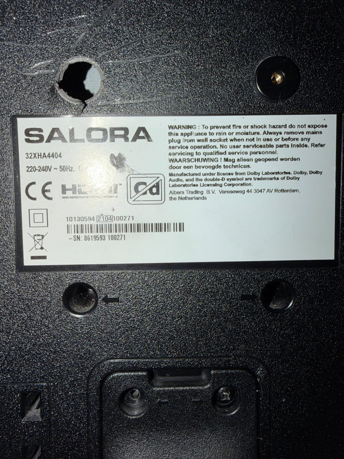 Salora 32XHA4404 32 inch HD Ready LED TV, Audio, Tv en Foto, Televisies, 50 Hz, HD Ready (720p), 80 tot 100 cm, Ophalen