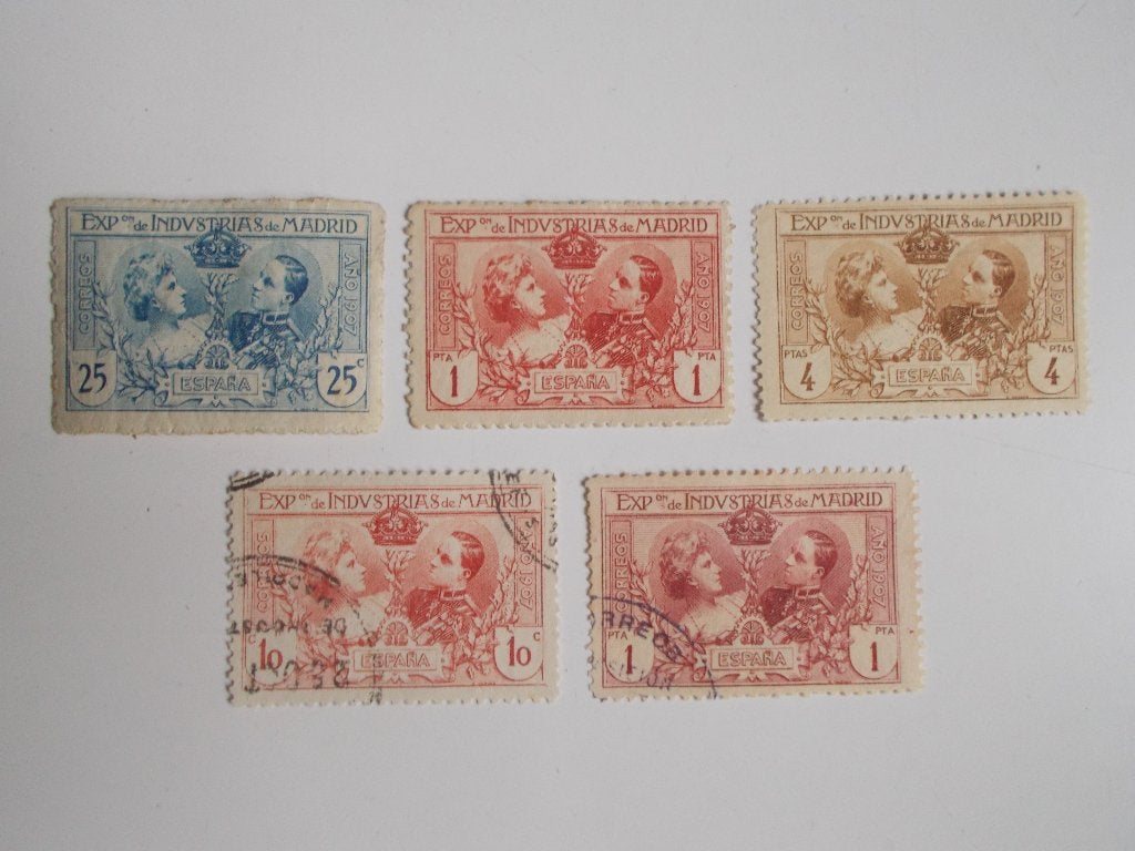 Spanje, Tentoonstellingspostzegels Madrid 1907., Postzegels en Munten, Ophalen