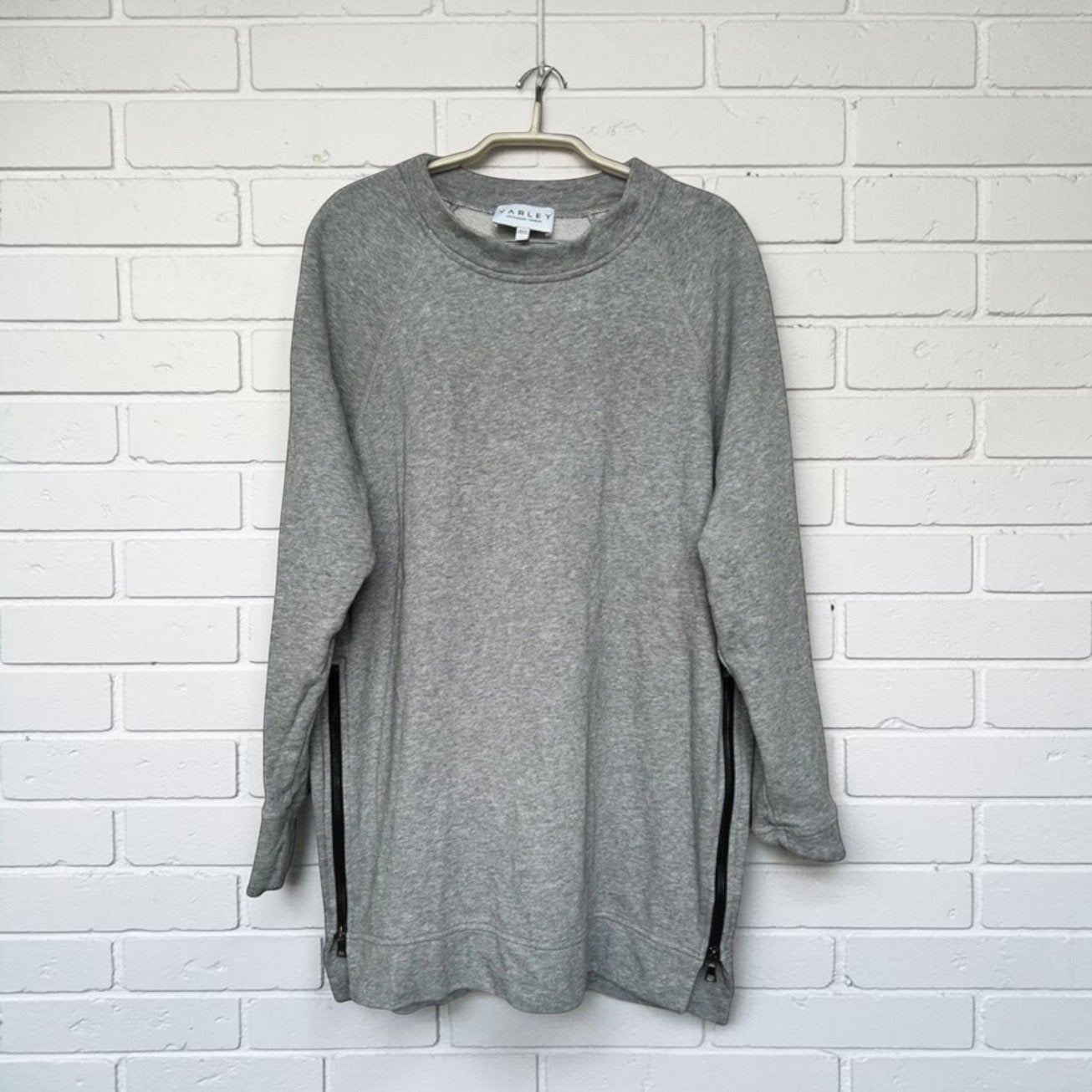 Varley Trui Maat L Grijs Crewneck Lang Ritsen Fleece, Verzenden, Maat 42/44 (L), Zo goed als nieuw, V