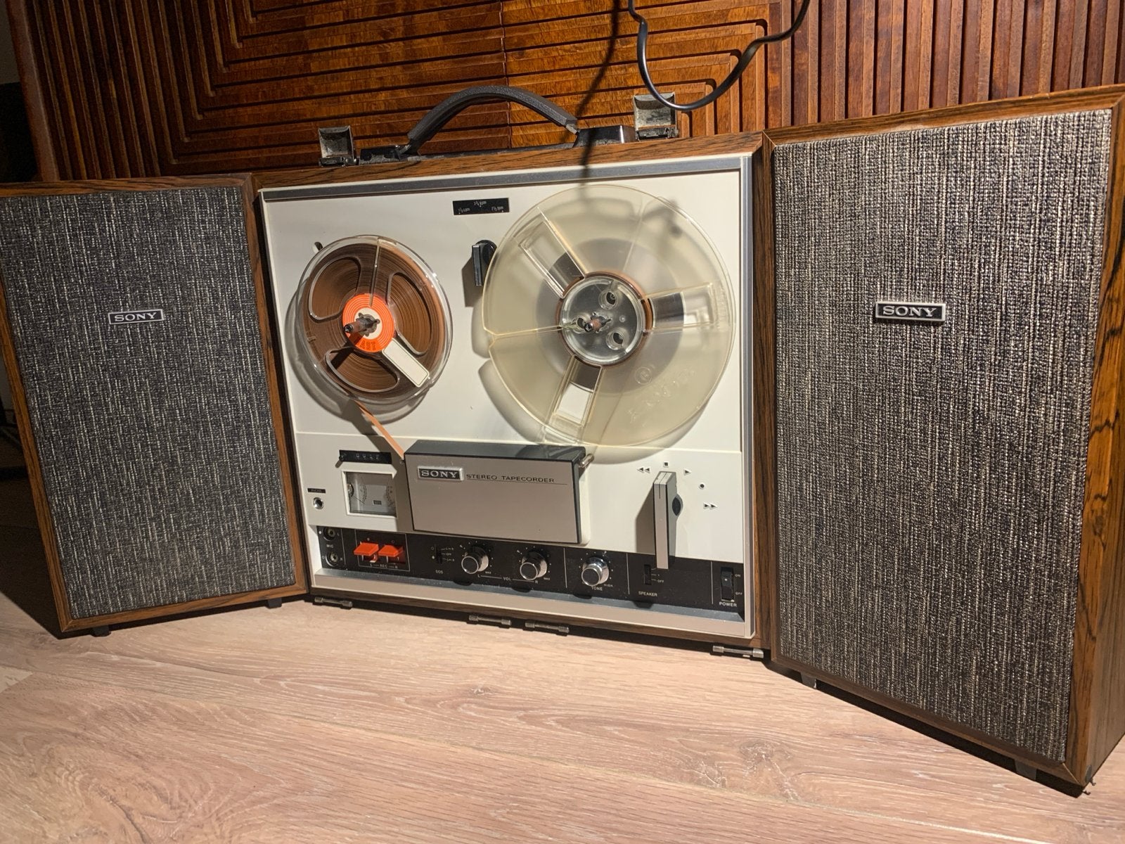Vintage Sony TC-252W Stereo Bandrecorder met Speakers, Ophalen of Verzenden, Bandrecorder, Met banden