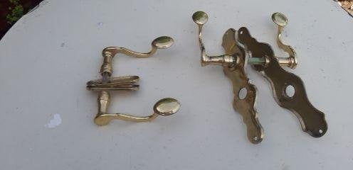 2 sets Deurkrukken, Doe-het-zelf en Verbouw, Hang- en Sluitwerk, Ophalen, Gebruikt, Koper of Messing, Klink of Kruk