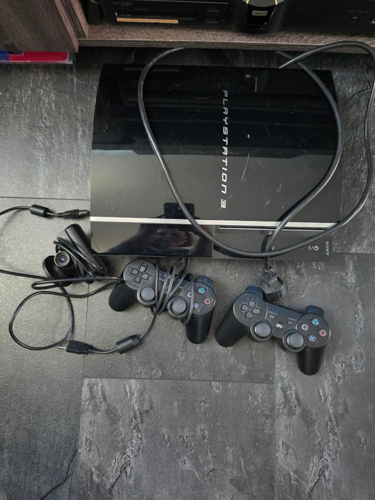 PlayStation 3 Slim met 2 controllers en camera, Spelcomputers en Games, Ophalen, Gebruikt, Met 2 controllers, 120 GB