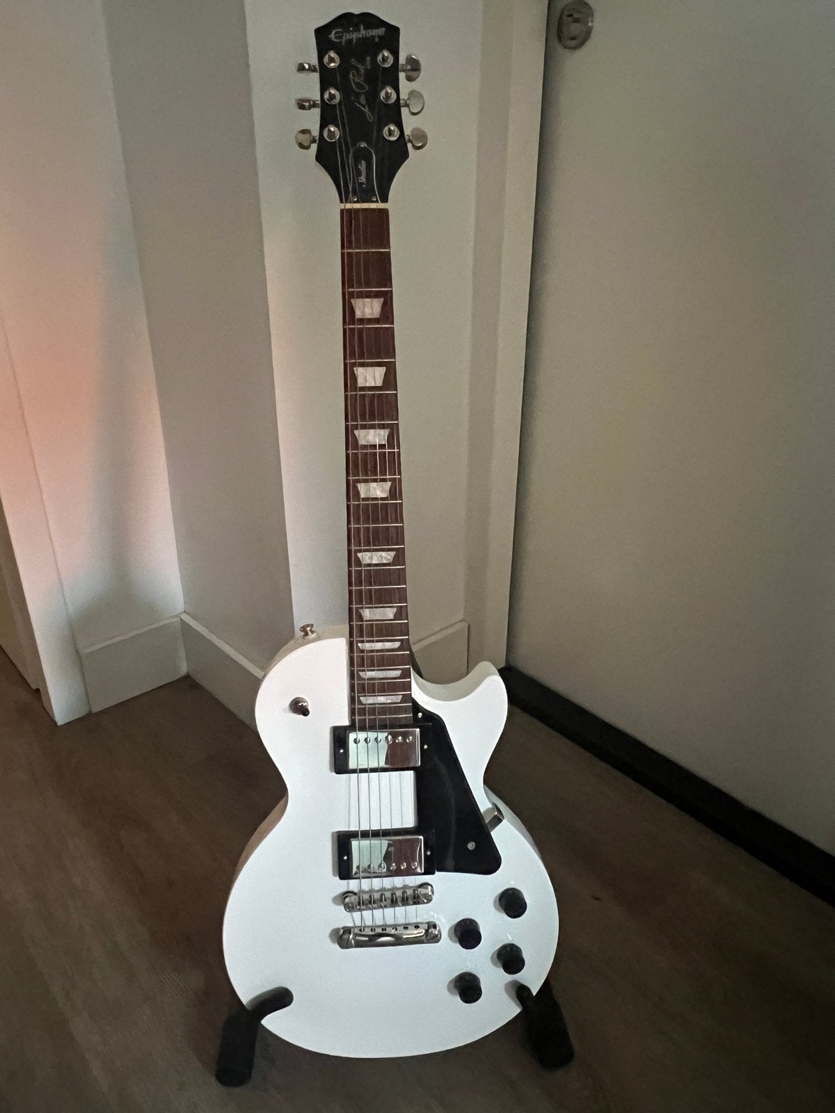 Epiphone Les Paul Studio elektrische gitaar - Wit, Ophalen, Zo goed als nieuw, Solid body, Epiphone