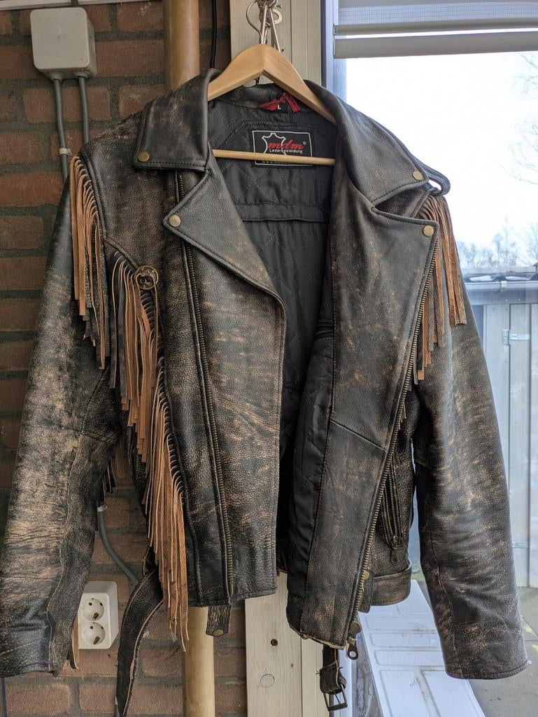 Zware leren motorjas., Ophalen of Verzenden, Tweedehands, Jas | leer