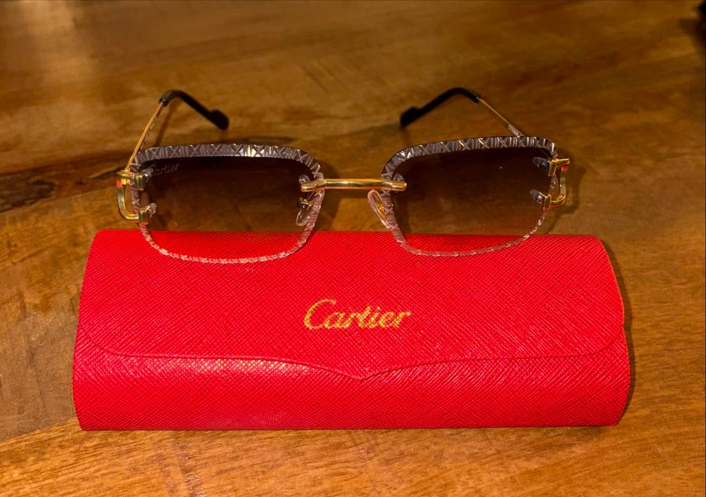 Cartier zomer brillen, Overige merken, Gebruikt, Zonnebril, Bruin