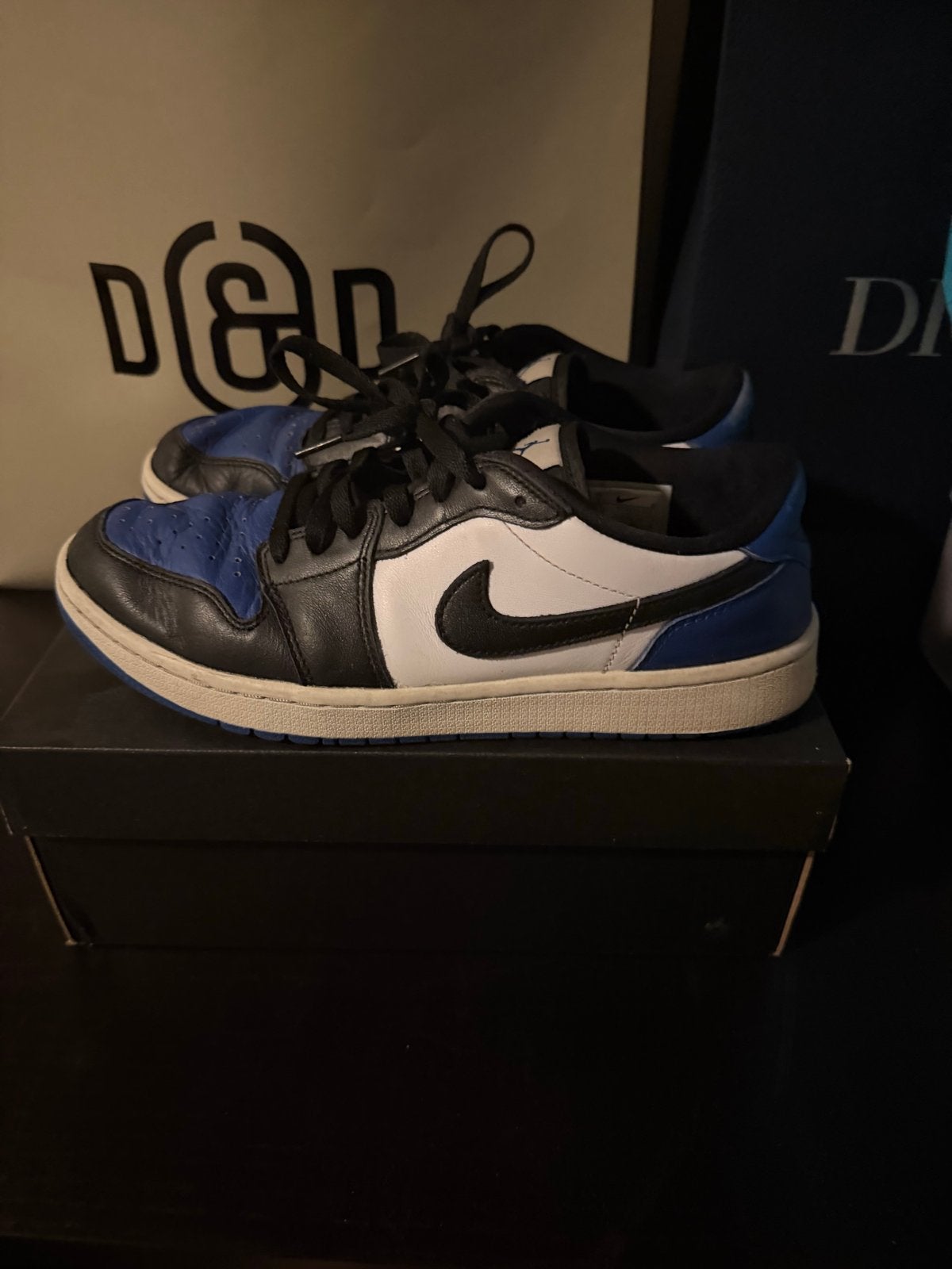 Jordan 1 Low Golf Royal Toe - Maat 42,5, Kleding | Heren, Schoenen, Verzenden, Gedragen, Blauw, Sneakers of Gympen