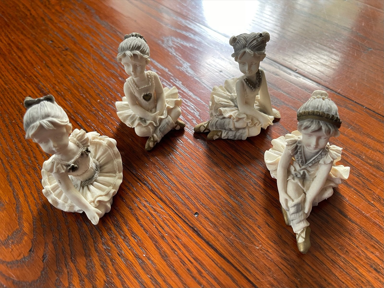 Set van 4 ballerina beeldjes - decoratie, Verzamelen, Ophalen of Verzenden, Gebruikt, Mens