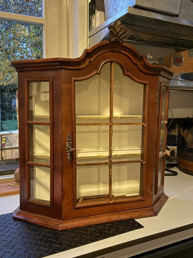 Vitrinekastje klassiek, Ophalen, Klassiek, Overige houtsoorten, 50 tot 100 cm