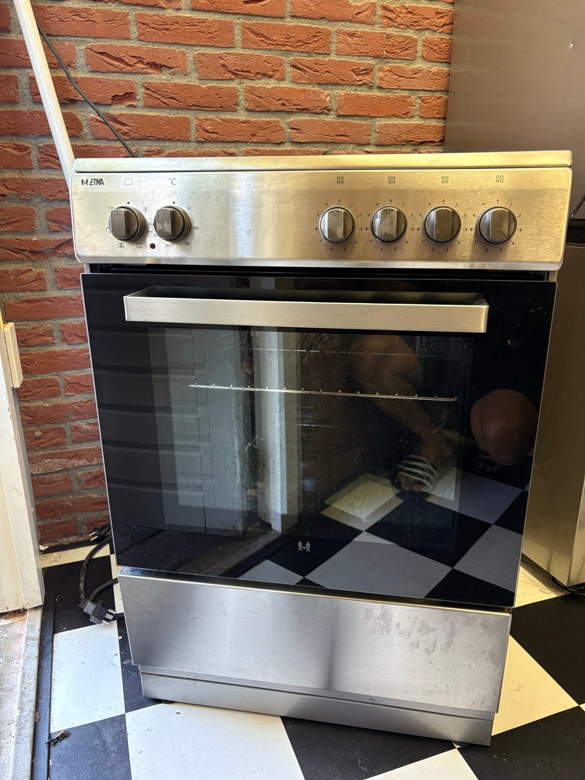 Etna FIV560RVS Inductiefornuis met Oven, Witgoed en Apparatuur, Fornuizen, Ophalen, Gebruikt, Hete lucht, 60 cm of meer
